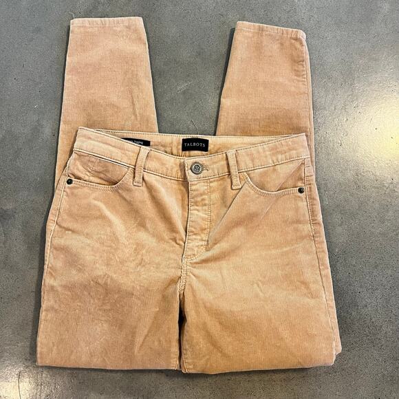 Talbots Corduroy Jegging Khaki tan womens 2 Petite casual pants skinny leg - Picture 1 of 7